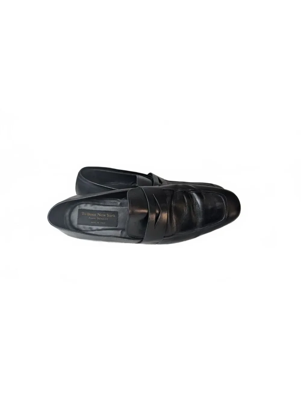 To Boot New York Adam Derrick Black Leather Penny Loafers Size 11.5